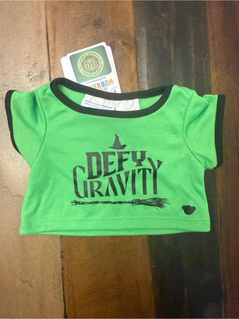 Build-A-Bear Wicked Defy Gravity Tee Shirt Green Elphaba Outfit NWT Rare HTF